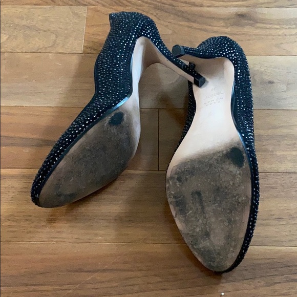 Zara Sparkly Wavy Black Heels - Picture 8 of 8